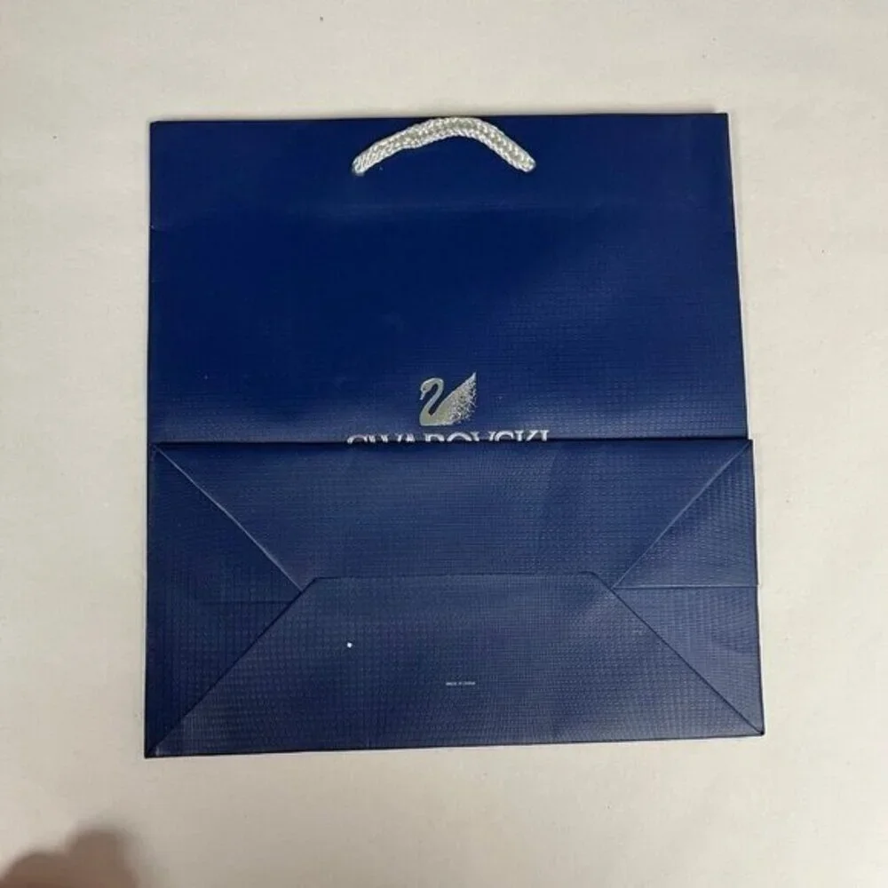 Authentic Swarovski Empty Shopping Paper Gift Bags 9.5 X 9 X 4.5” Set Of 2